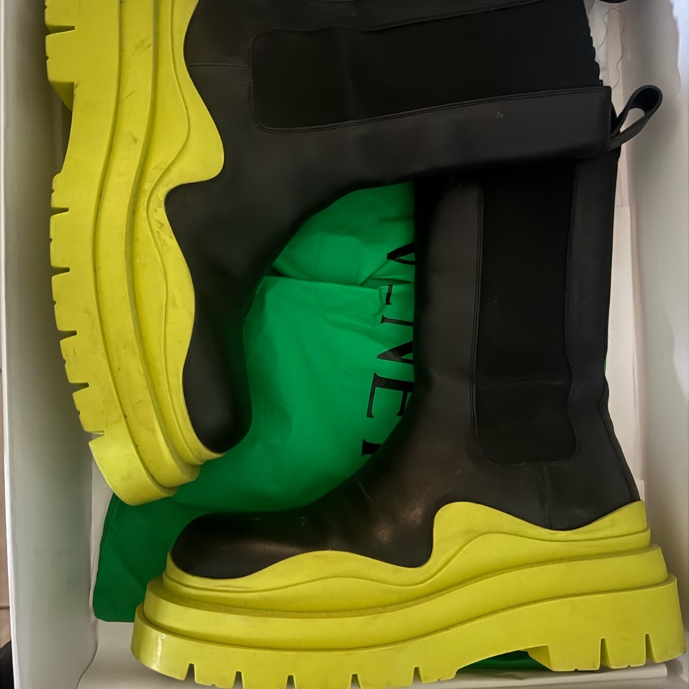 Bottega Veneta Green and Yellow Boots